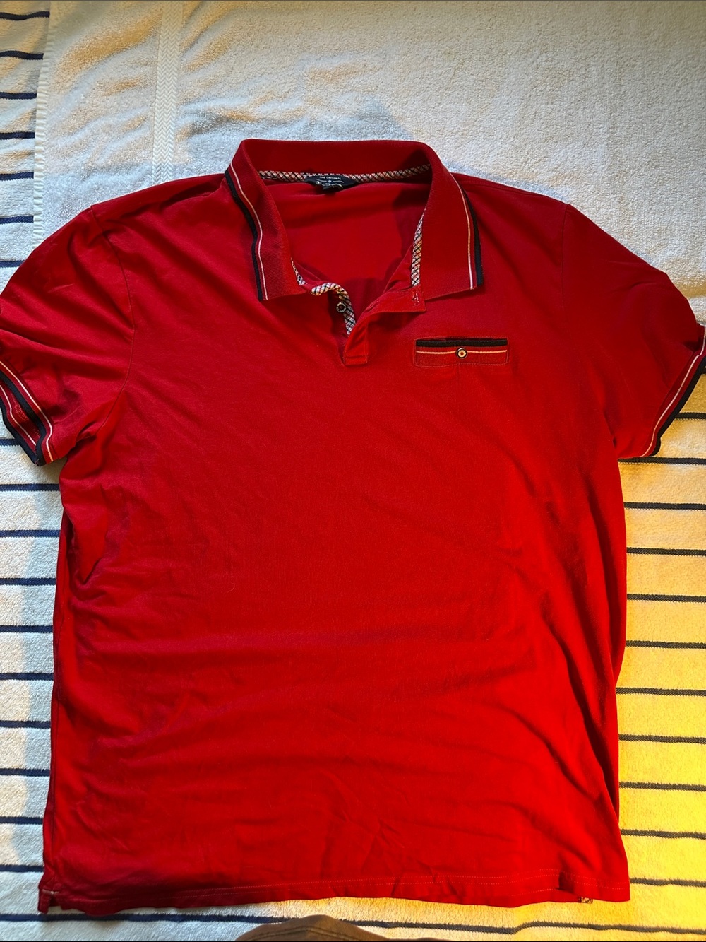Ben Sherman Red Polo with Contrast Trim
